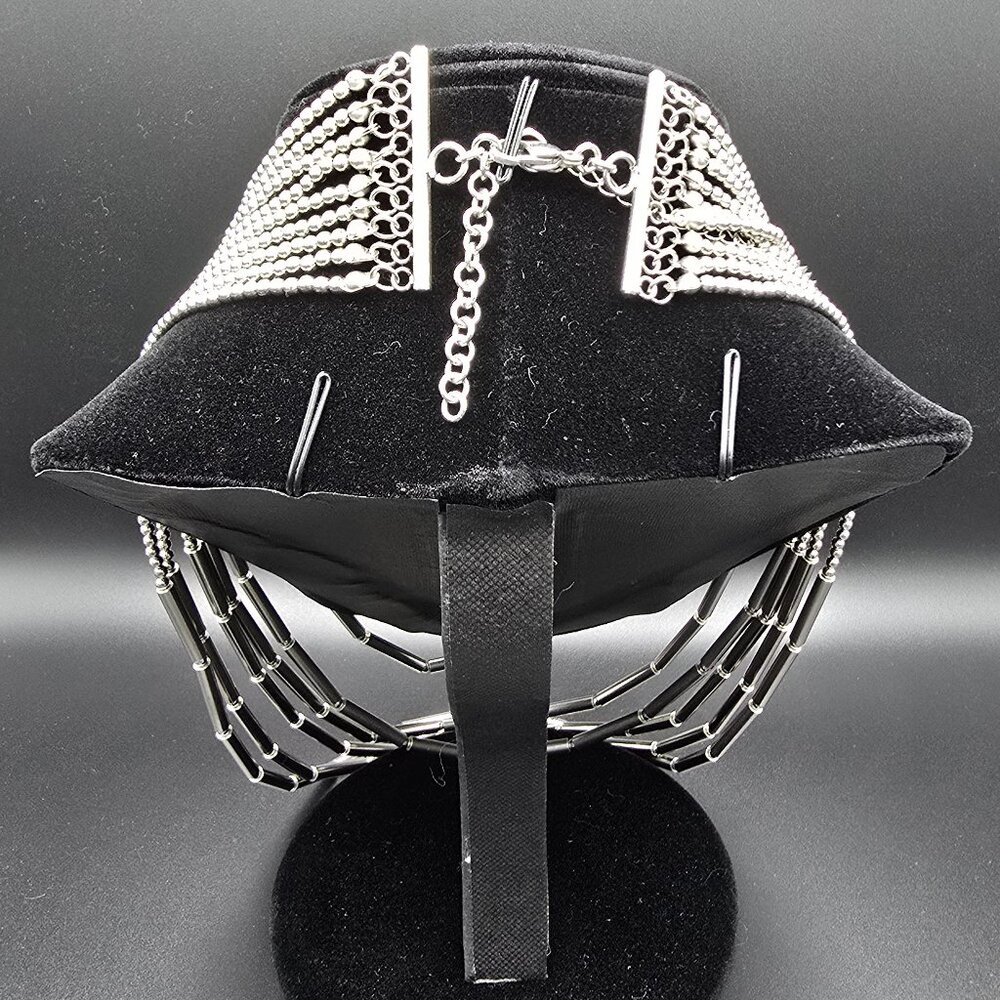 Beaded Silver Multistrand Multi-Strand Necklace -… - image 3